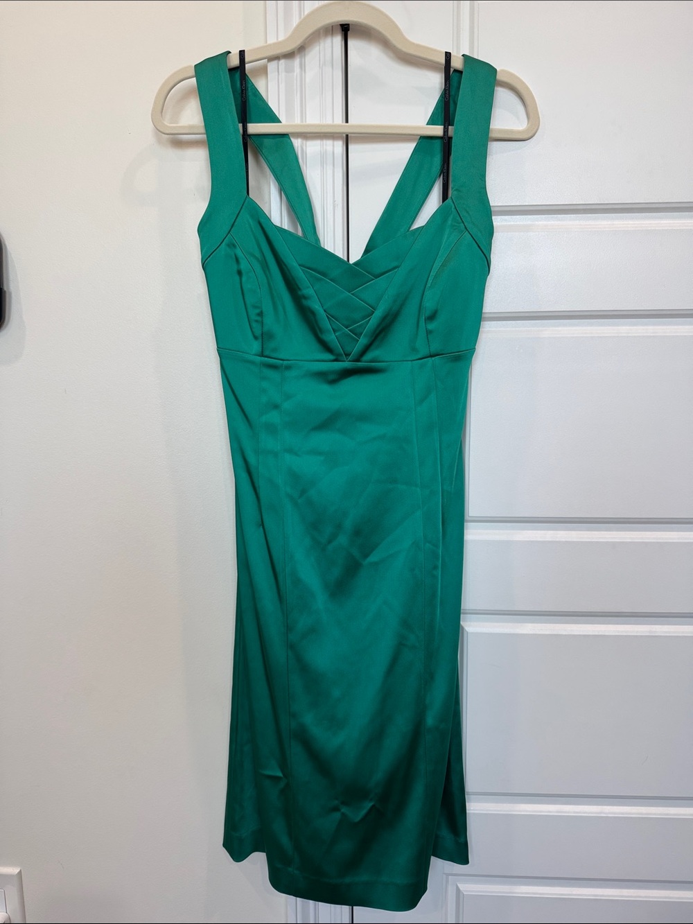 Calvin Klein Green Satiny Formal Midi Women’s Green Satiny Formal Midi Dress